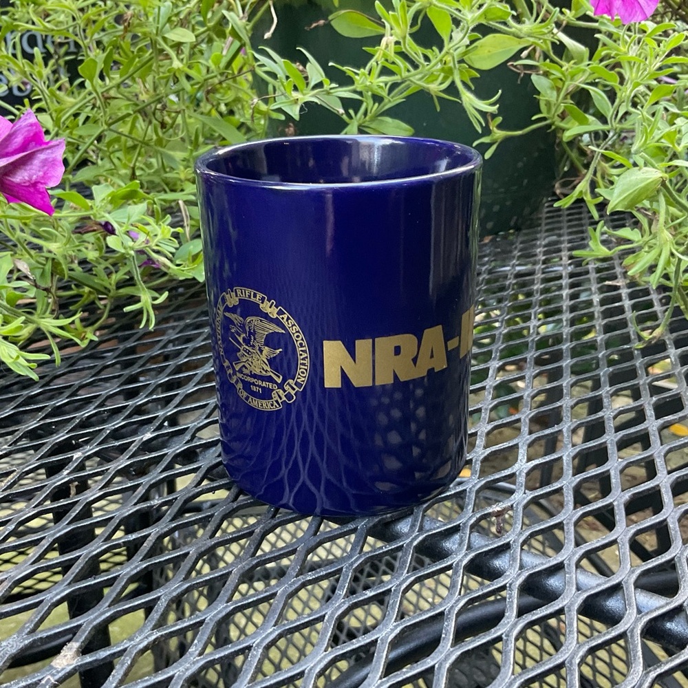 NRA ILA Cobalt Blue Gold Eagle Seal Coffee Mug!